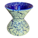 Vintage White Blue Ceramic Snowy Stoneware Vase France #D559