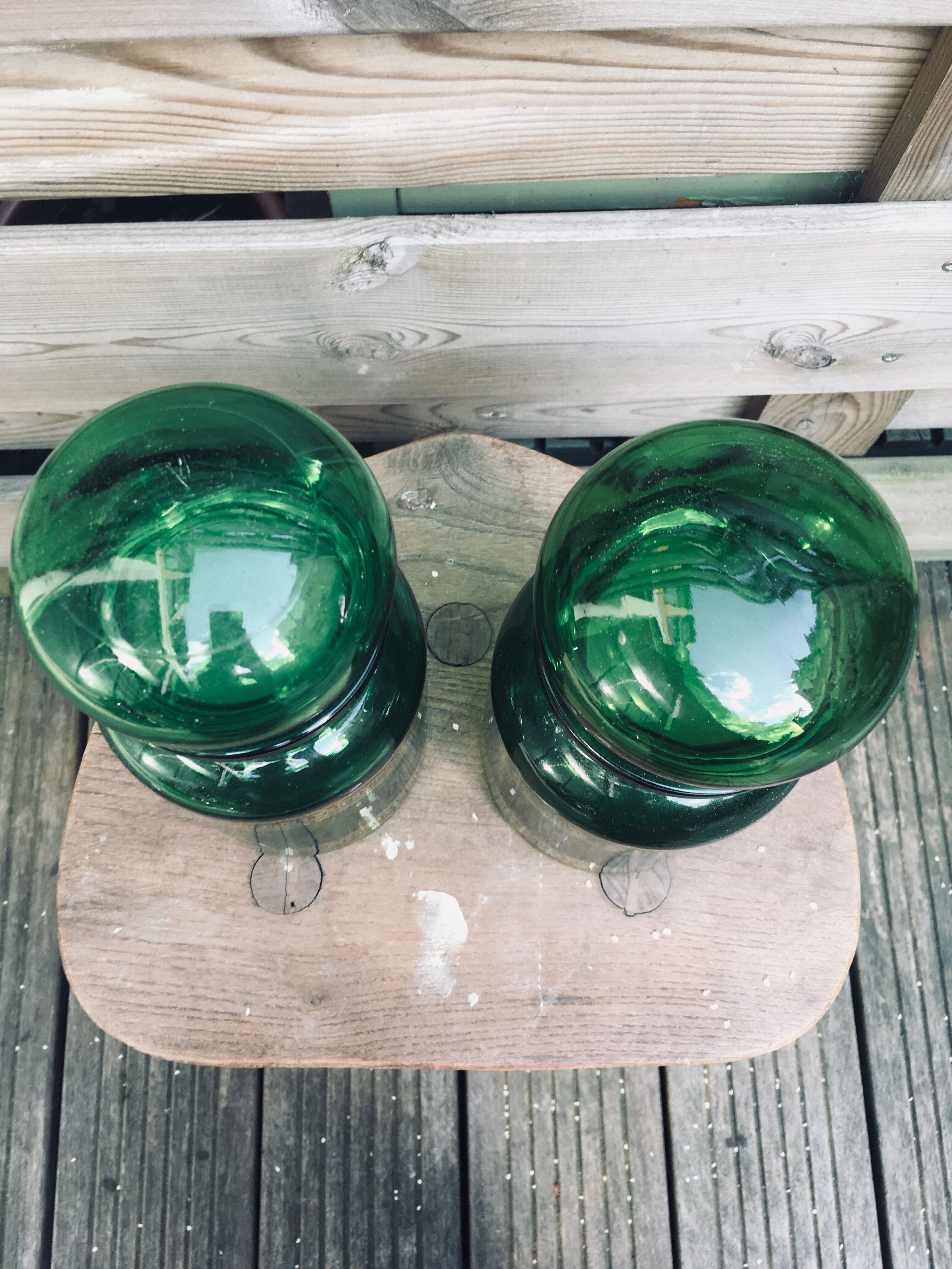 Set of 2 old apothecary bottles
