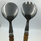 Anciens couverts à salade en bois vintage