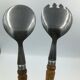 Old vintage wooden salad cutlery