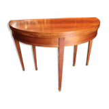 Louis XVI-style blond walnut half-moon console table