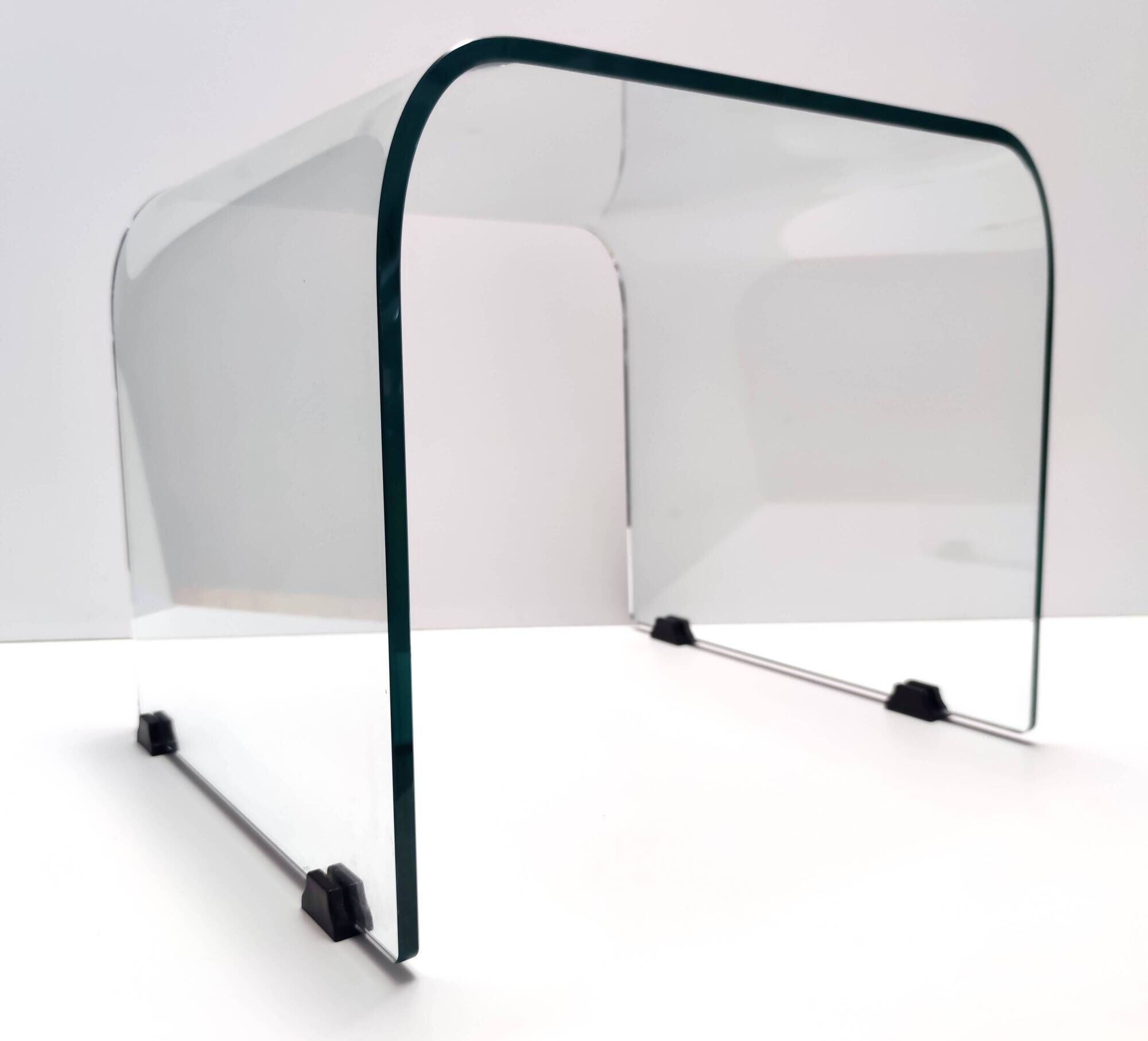 Aquamarine Square Glass Coffee Table attr. to Pietro Chiesa for Fontana Art