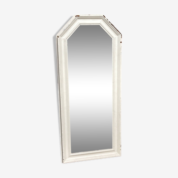 Miroir avec encadrement en bois couleur beige