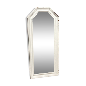 Miroir avec encadrement en bois couleur beige