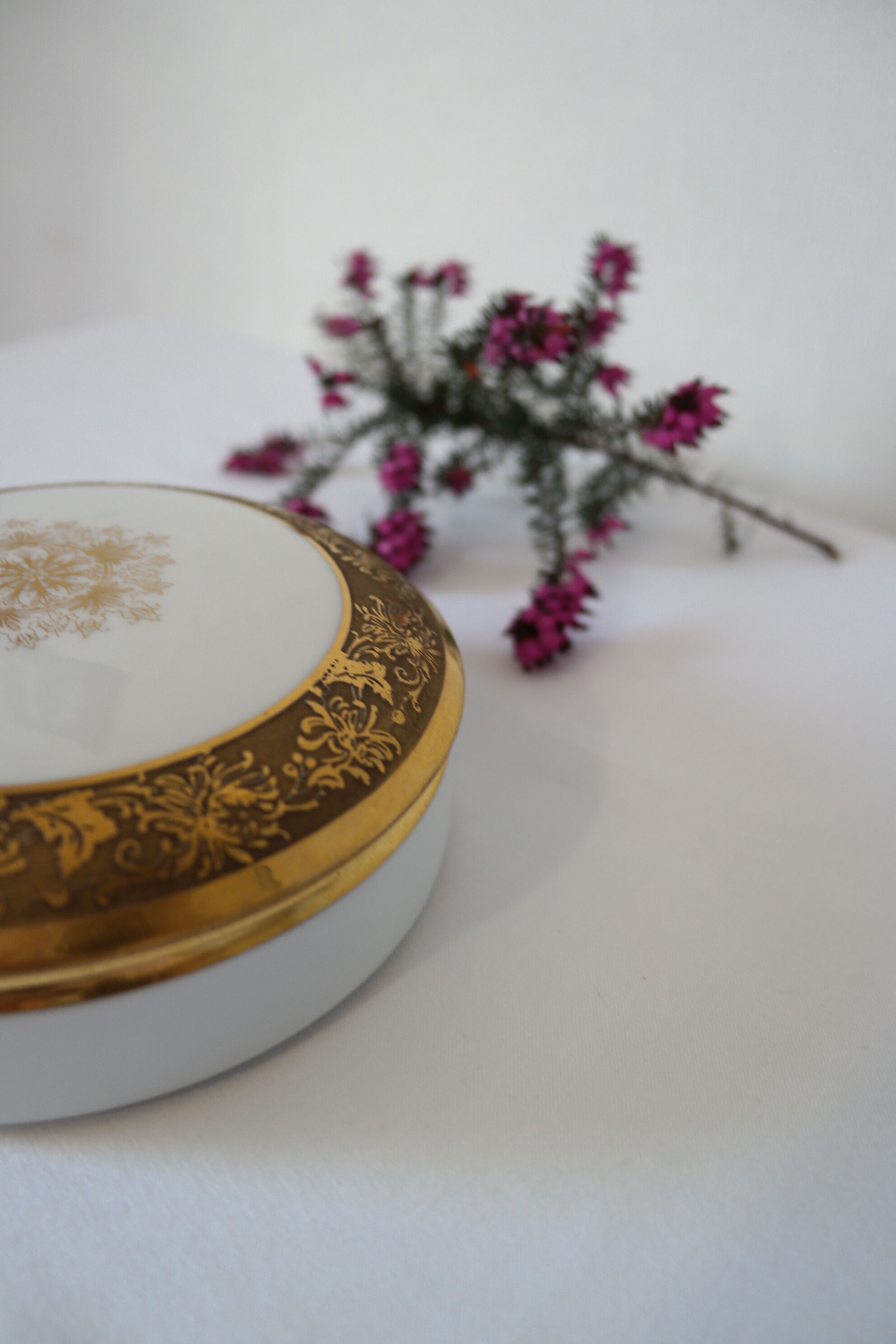 Limoges porcelain round box
