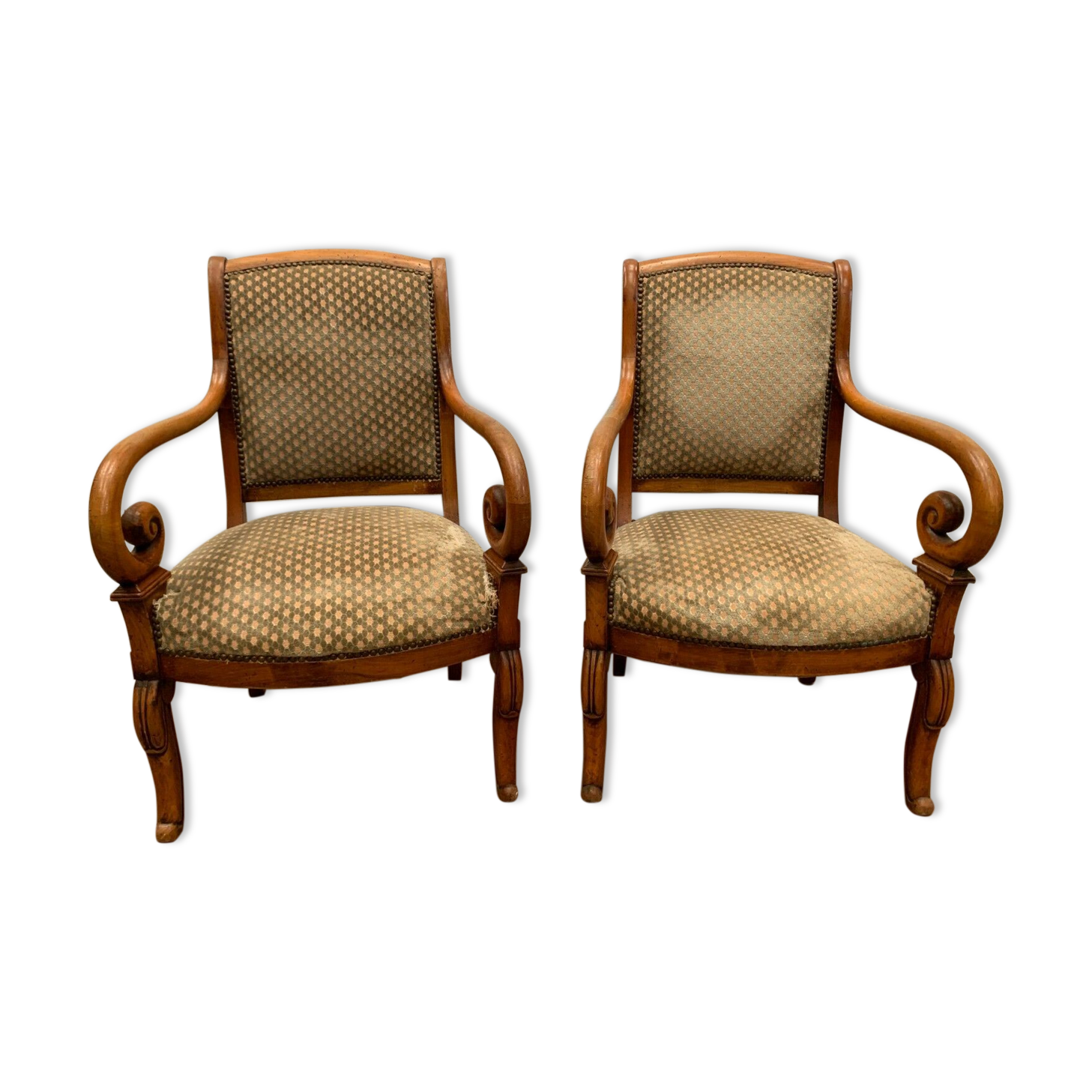 Paire de fauteuils de style Empire en hetre teinté xx siècle