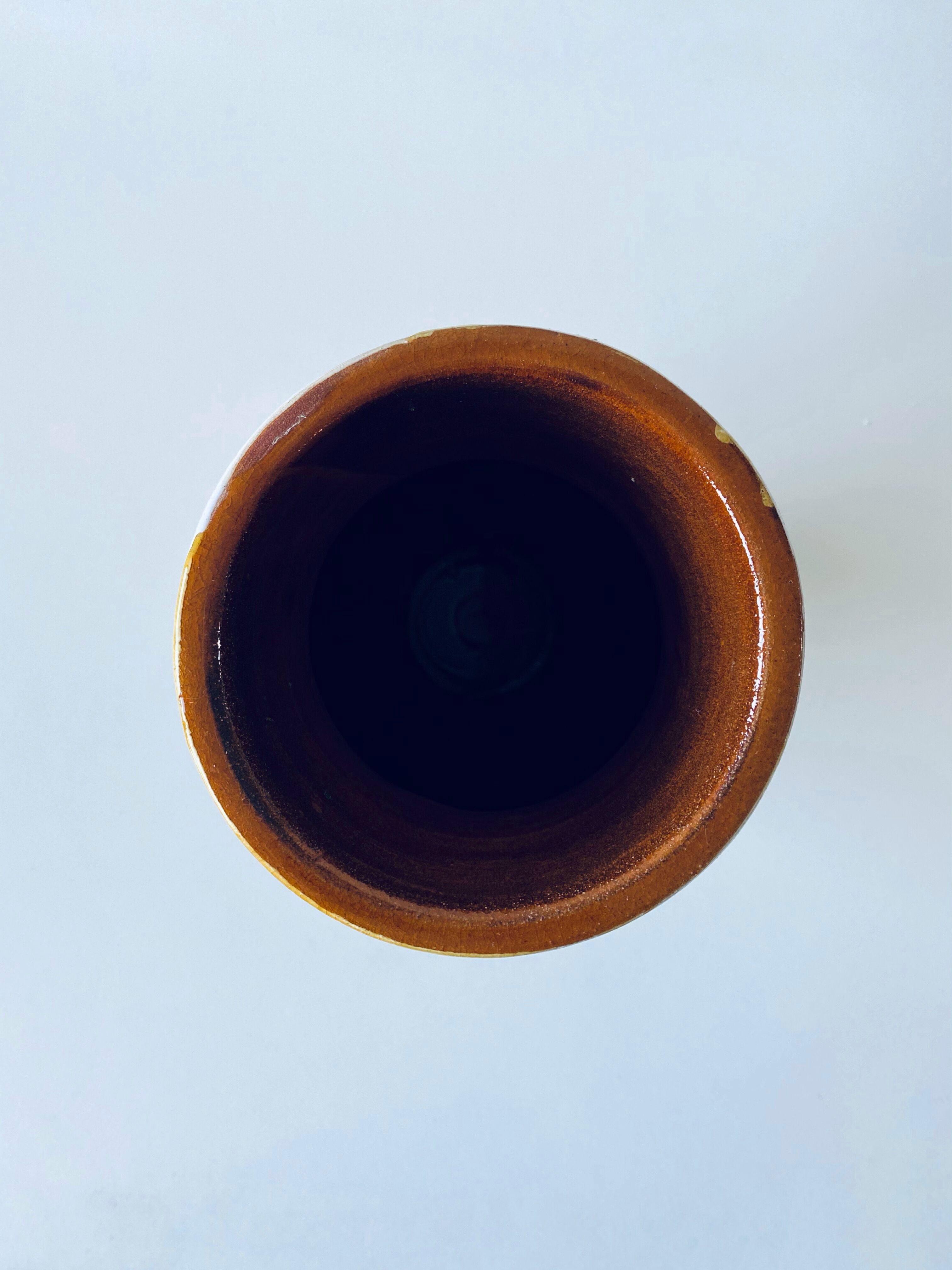 Colorful vase in enamelled terracotta