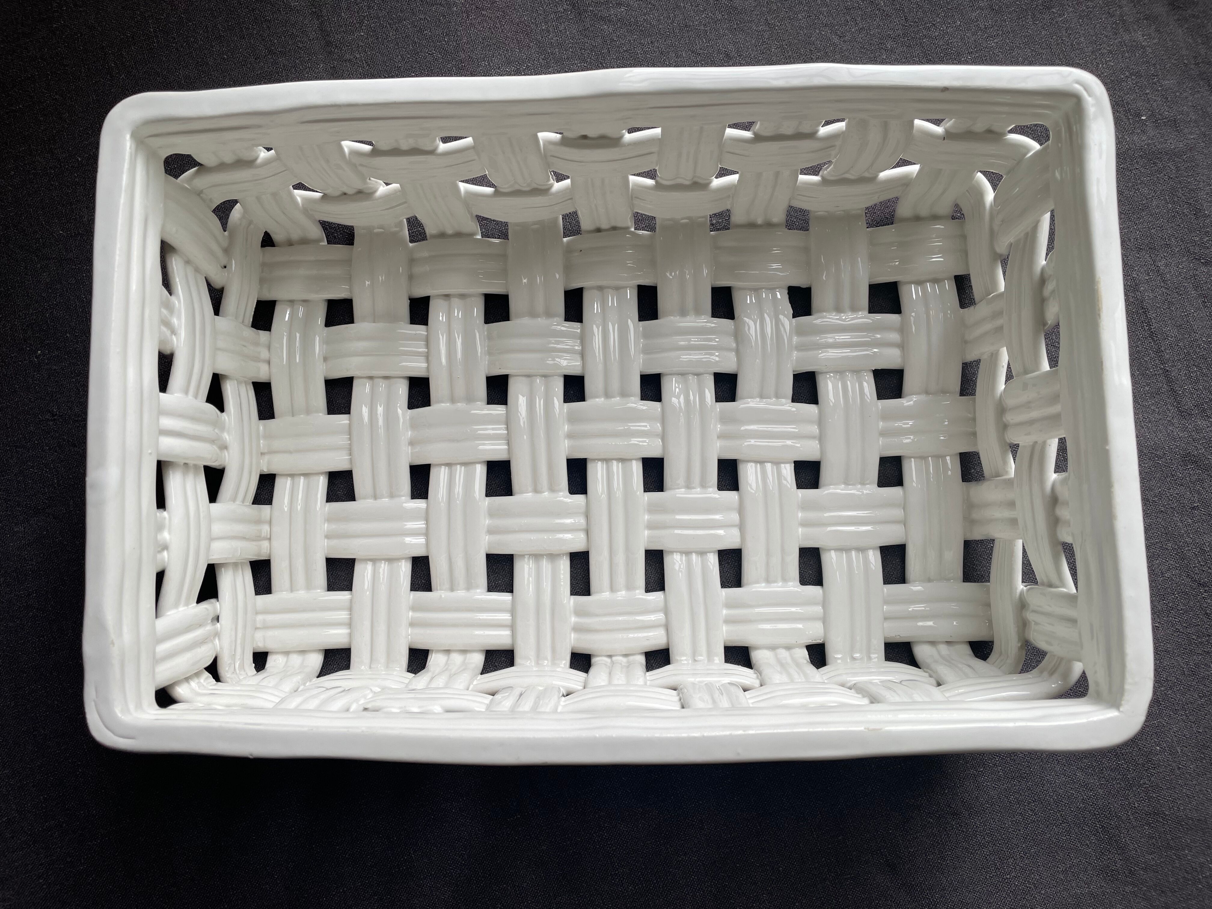 White ceramic basket
