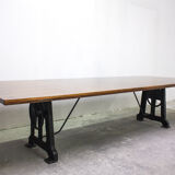 Walnut industrial table, 1950s