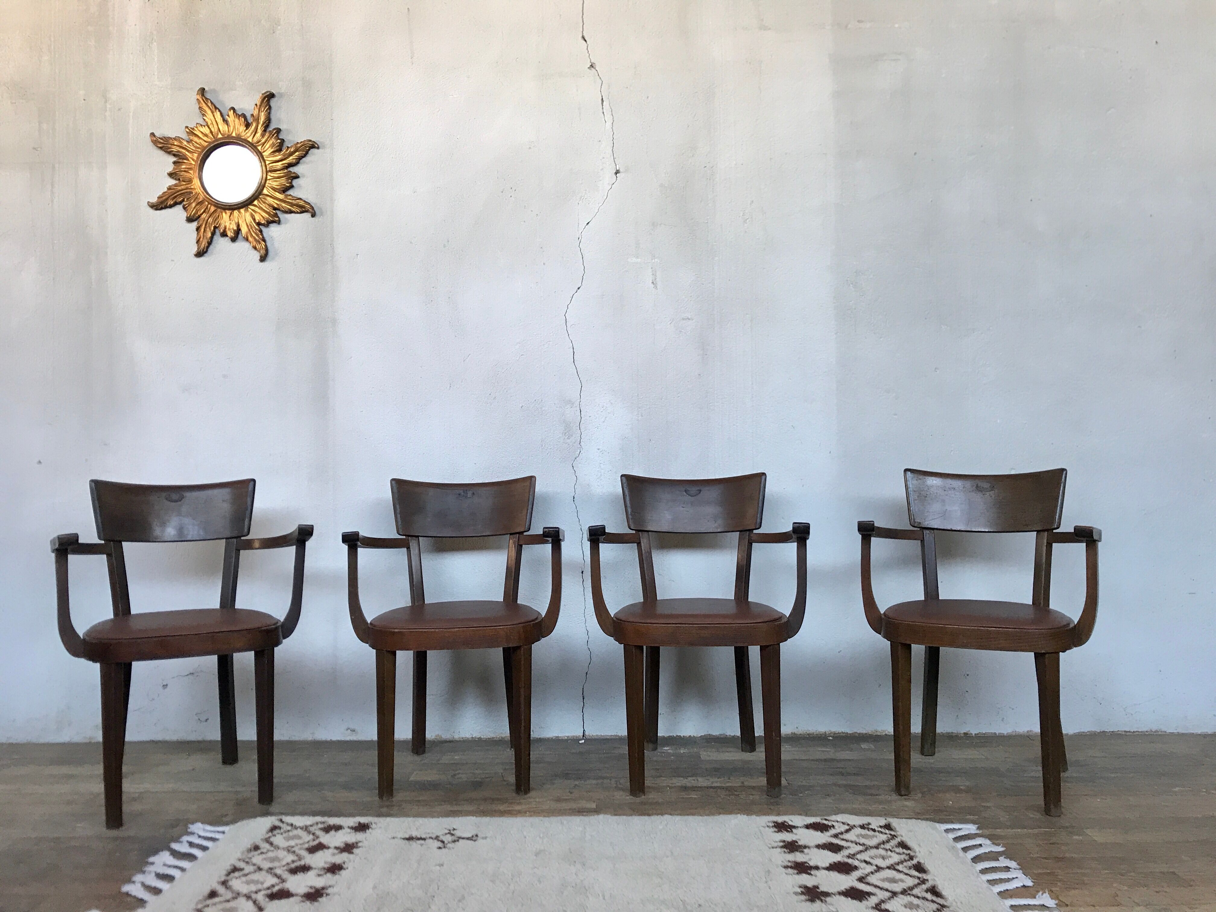 Series of 4 Baumann chairs 1950