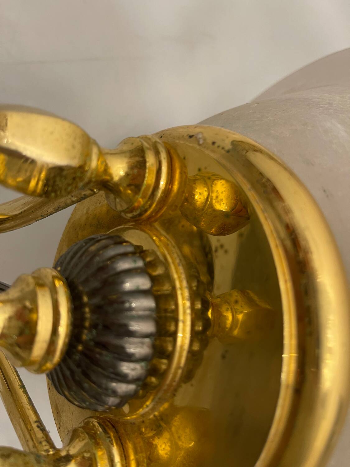 Lot de 10 grandes appliques en laiton et verre de Murano