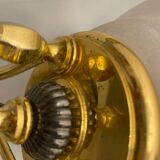 Lot de 10 grandes appliques en laiton et verre de Murano