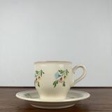 Set of 6 vintage cups + saucers, flower pattern, Germany