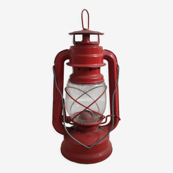 Vintage red retro patinated kerosene lamp