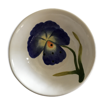 Draining bowl with iris decoration