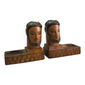 Pair of vintage wooden bookends