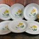 6 assiettes plates blanches rose jaune Moulin des loups Orchies