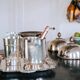 Mid-century modern silver plated champagne cooler and ice bucket