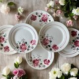 6 antique dessert plates in faience from badonviller