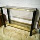 Vintage wooden console and smoked glass