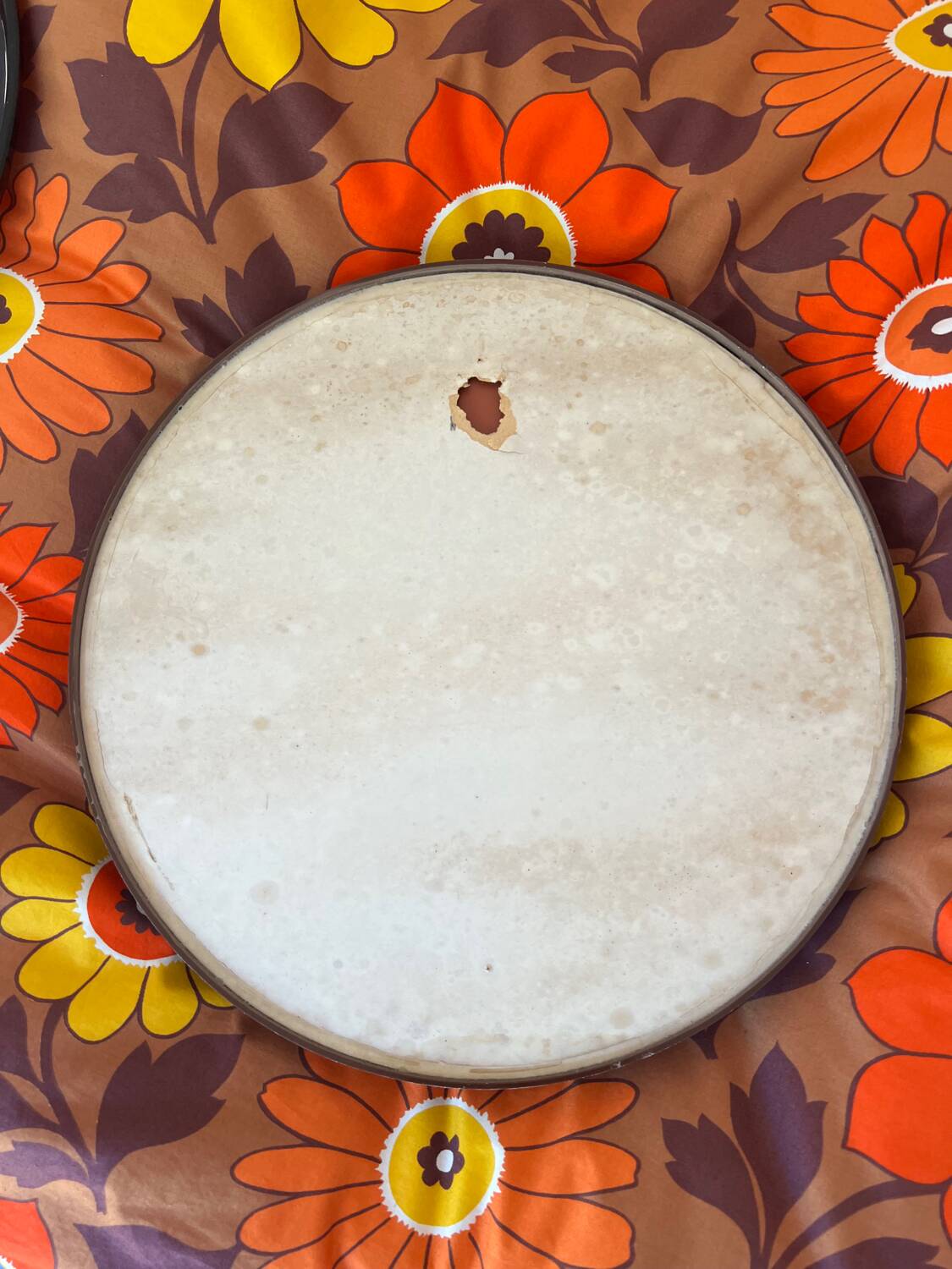 Miroir rond plastique chocolat vintage 1970