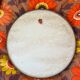 Miroir rond plastique chocolat vintage 1970