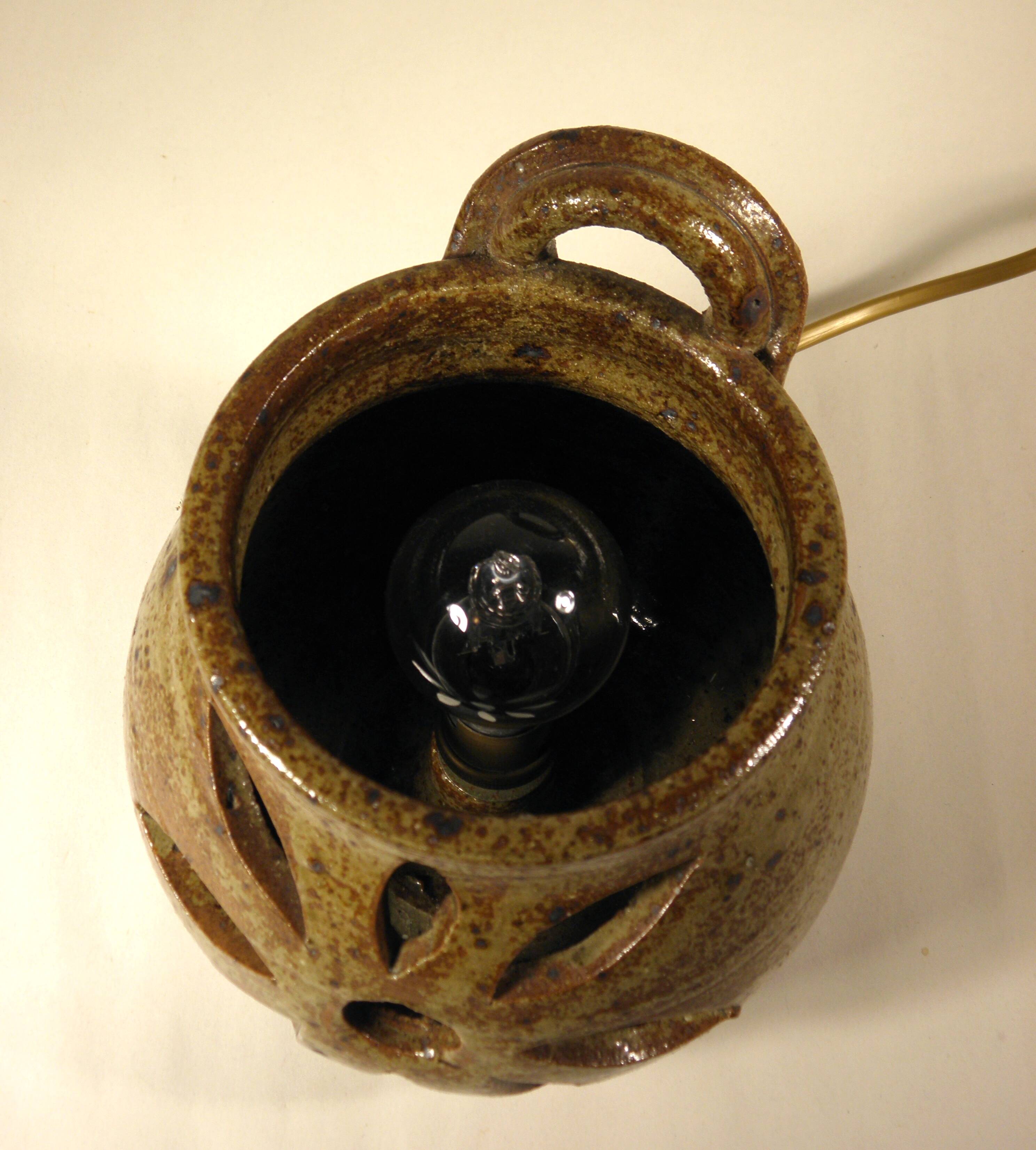 Lamp - night light in stoneware from the 70s