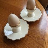 Lot two eggcups ceramic artichoke