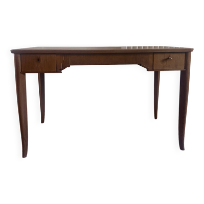 Bureau époque Art deco en bois plaque