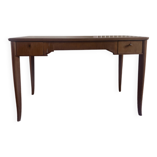 Bureau époque Art deco en bois plaque