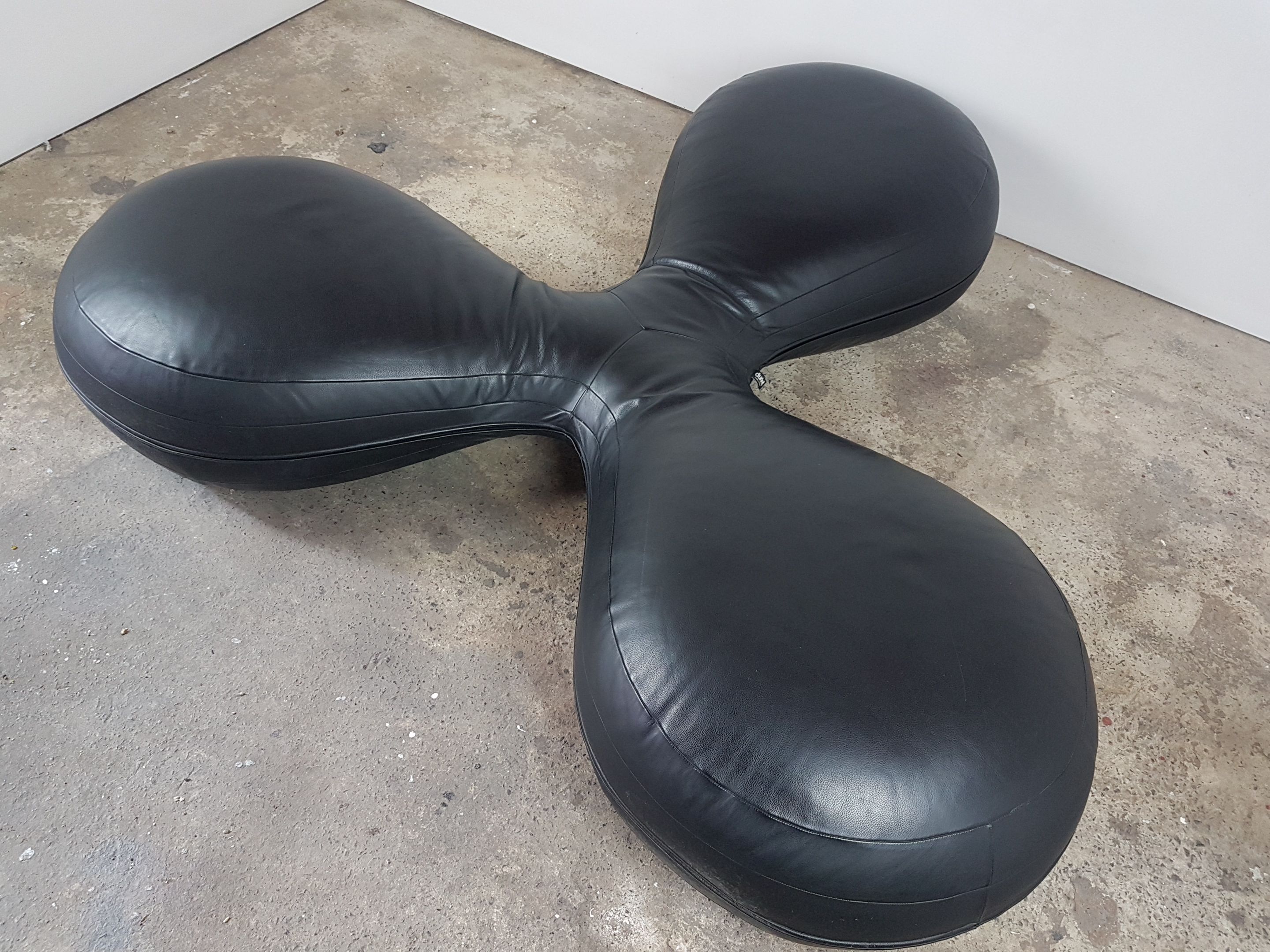 Leather pouf by Lowie Vermeersch and Design Agency KVD for Durlet