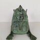 Bronze sphinx table with glass top