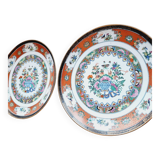 2 hand-painted Chinese plates from the early 20th century famille rose in perfect condition