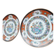 2 assiettes chinoises peintes à la main début 20ème siècle famille rose en parfait état