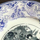 Old talking plate. Opaque from Sarreguemines. 19th century. Violet, black and white. Militaria. Love