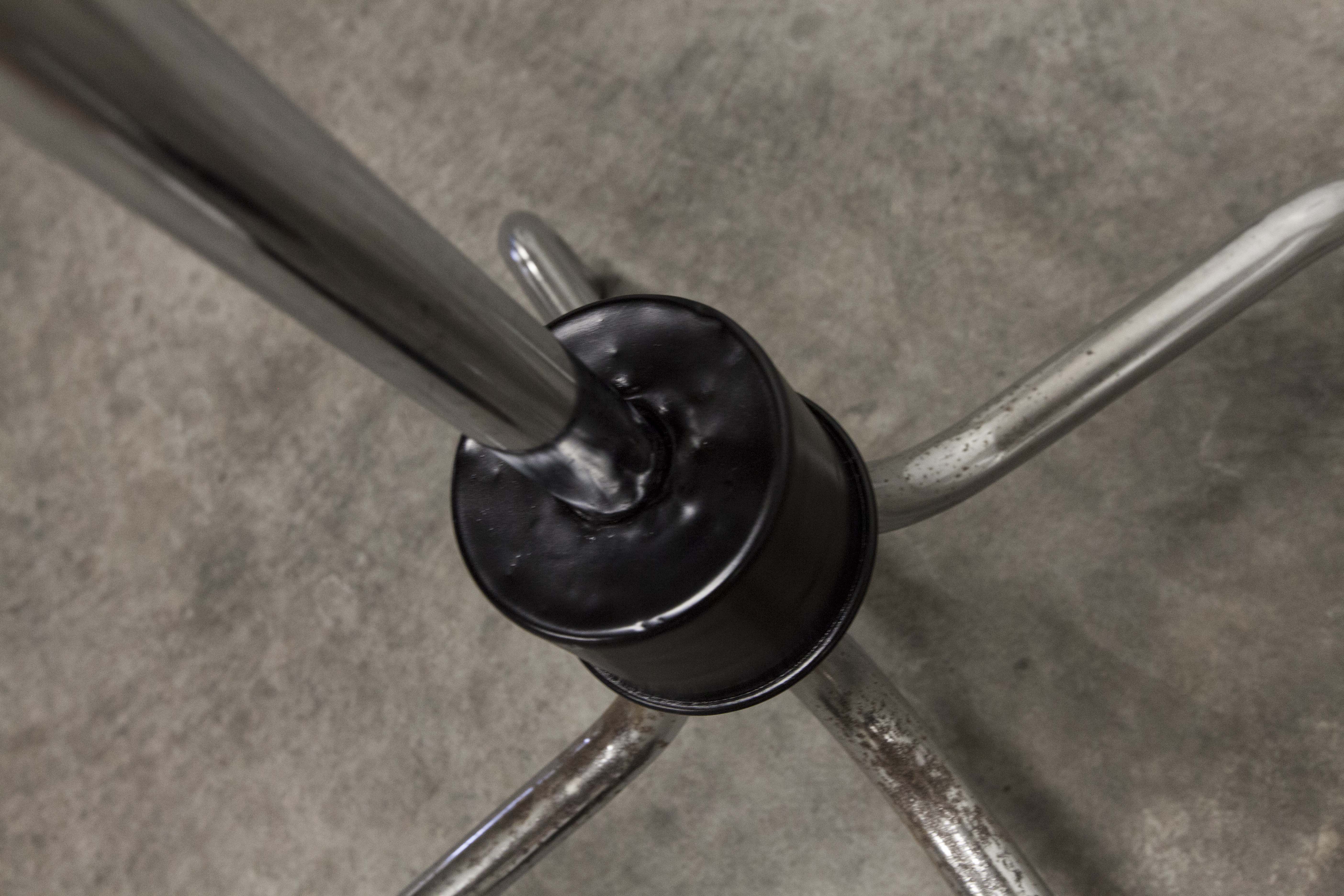 Manail holder parrot metal chrome industrial 1960