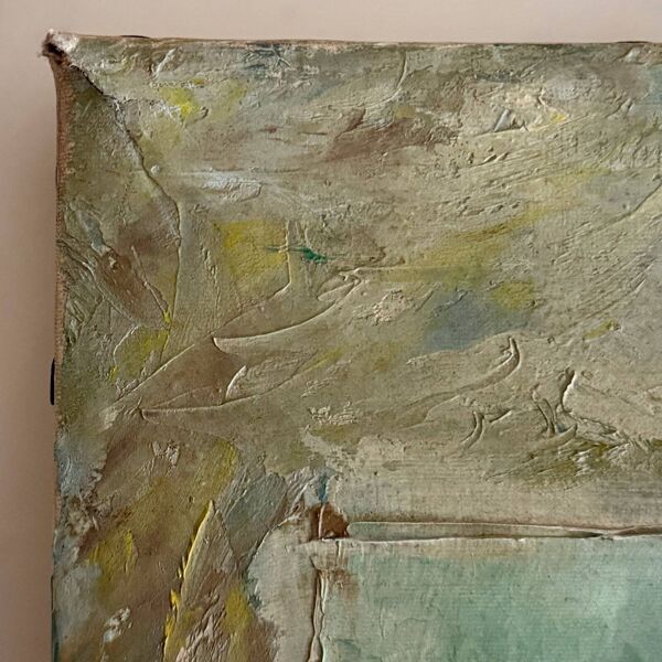 Huile sur toile nature morte bouquet de fleurs par Serge Doceul 1986