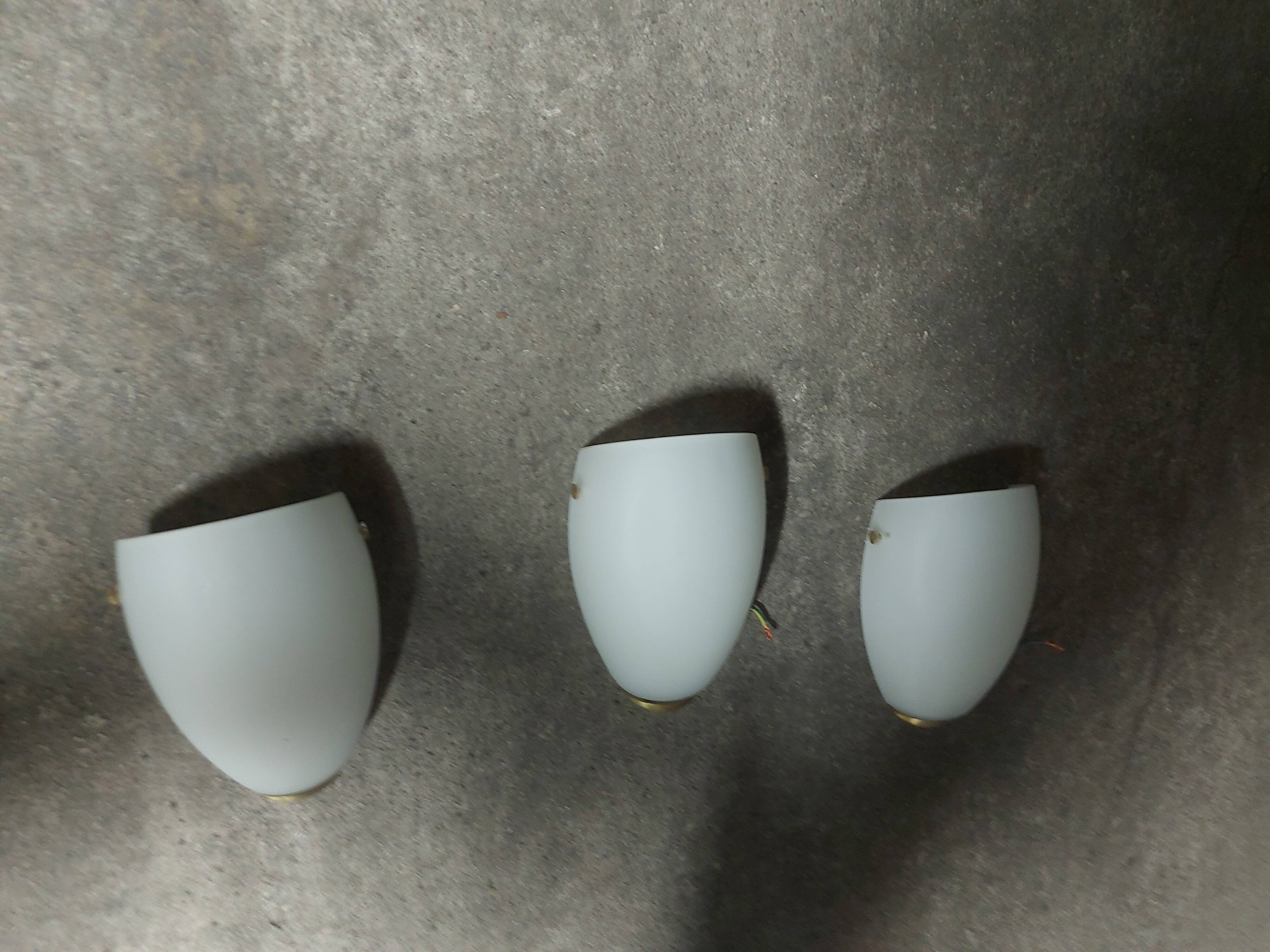 3 Vintage 90'S Ikea opaline wall lights (made in Italy)
