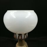 Oil lamp in white opaline