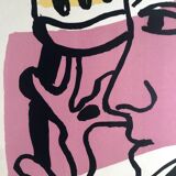 Fernand LEGER, Profile with Flower, c. 1948. Signed and stamped lithograph.