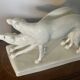 Pair of Borzoi - White Greyhounds - Art Deco ceramic