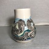 Ancient Ceramics Beige Drawing Zebra MEROSE 98 Signed Vintage
