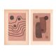 Duo of paintings on paper - M337 and M339 - abstract paintings signed Eawy