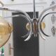 Vintage chandelier chrome and glass smokes 5 lights