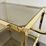 Hollywood Regency Gold Bar Cart, 1980s
