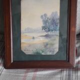 Ancient painting depicting a landscape