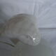 Cracked ceramic snake bedside lamp globe opaline year 80