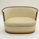 Art Deco barrel chairs and sofa, France 1930s.