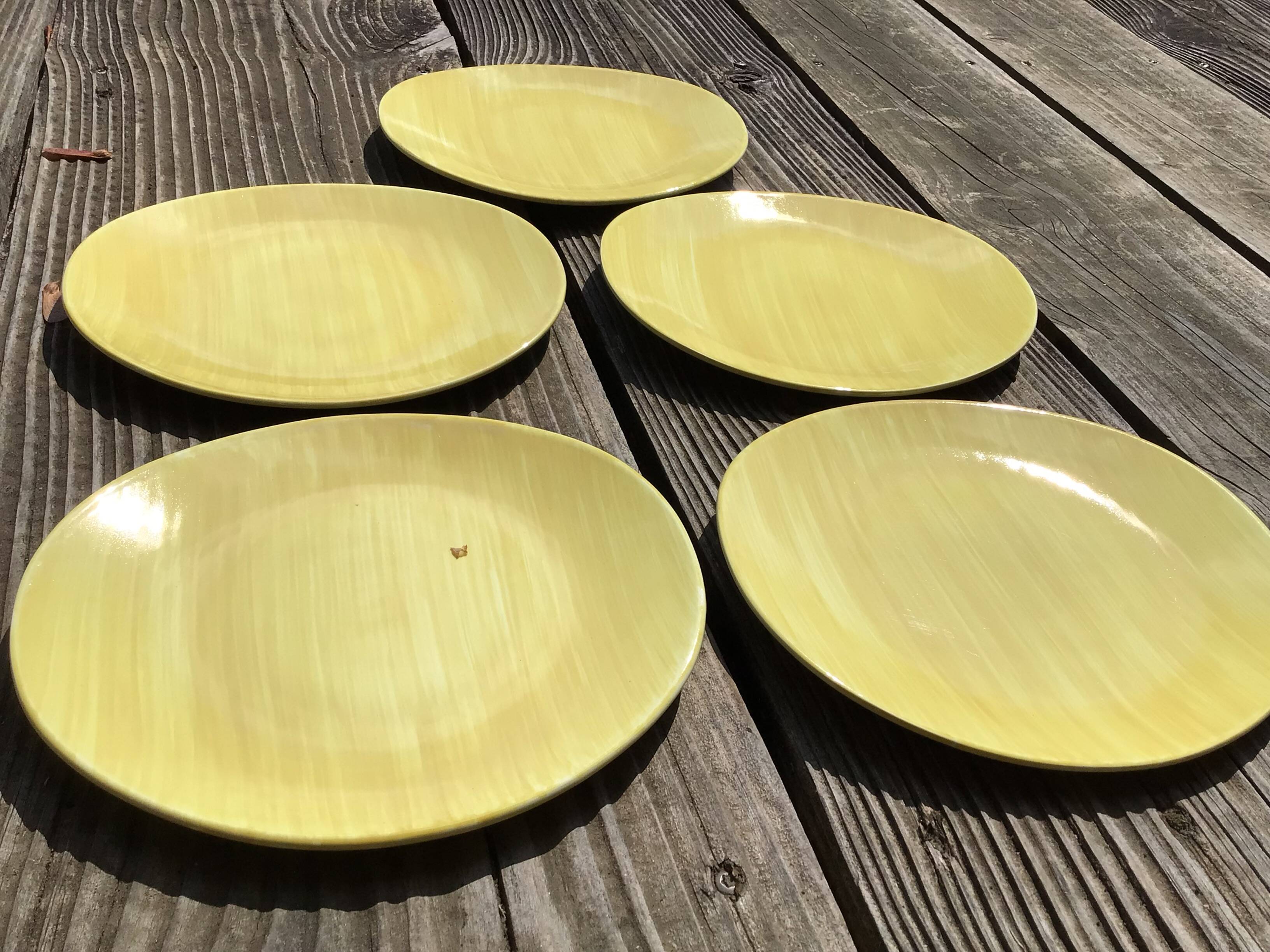 5 Salins Panama brushed oval dessert plates