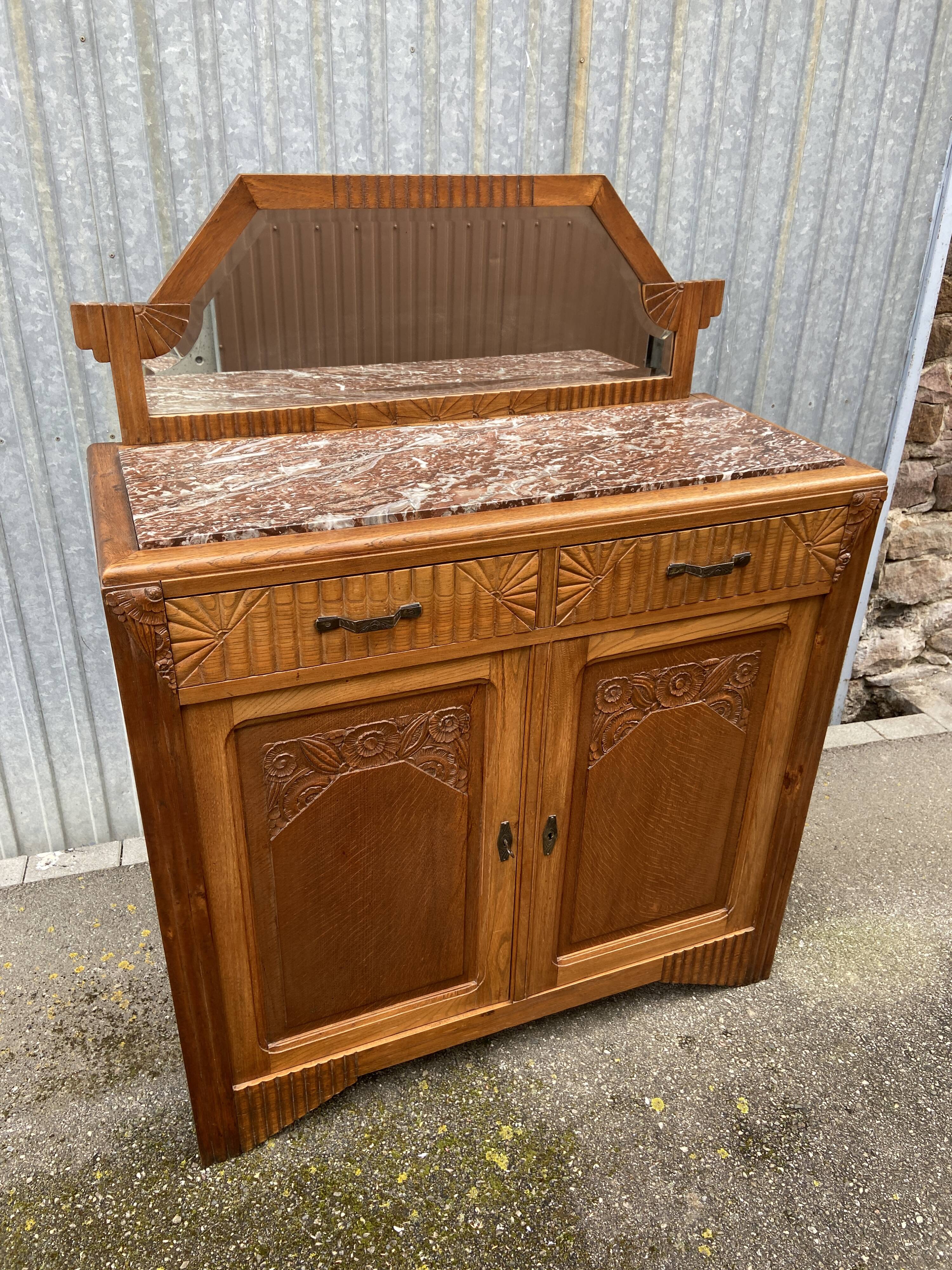 French Art Deco buffet in solid wood
